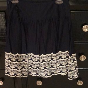 INC navy flare with lace skirt